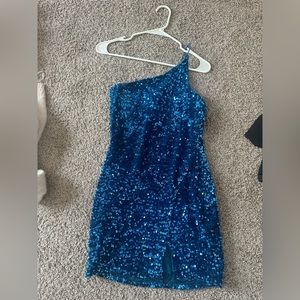 dillards one shoulder hoco dress